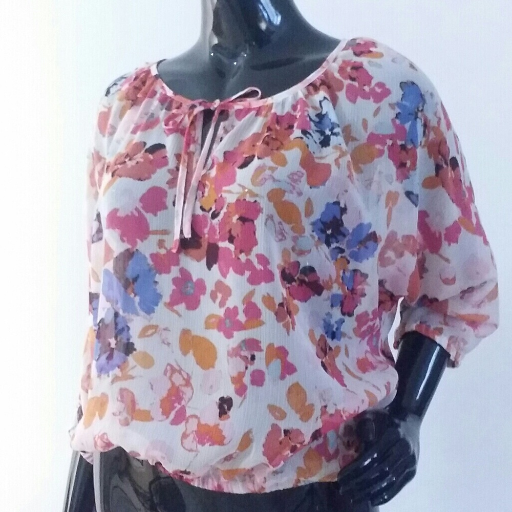 Express sheer floral blouse