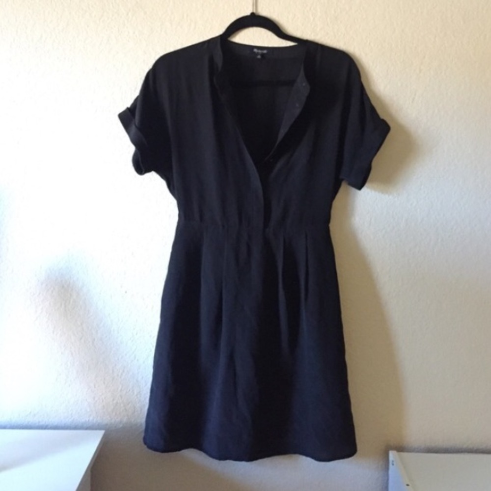 Madewell Black Silk Dress