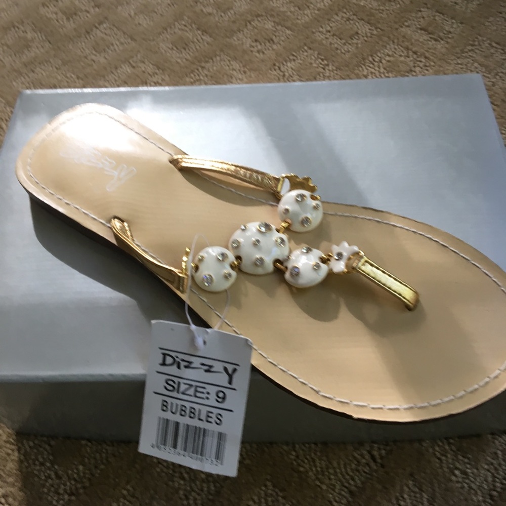 White and gold sandals
