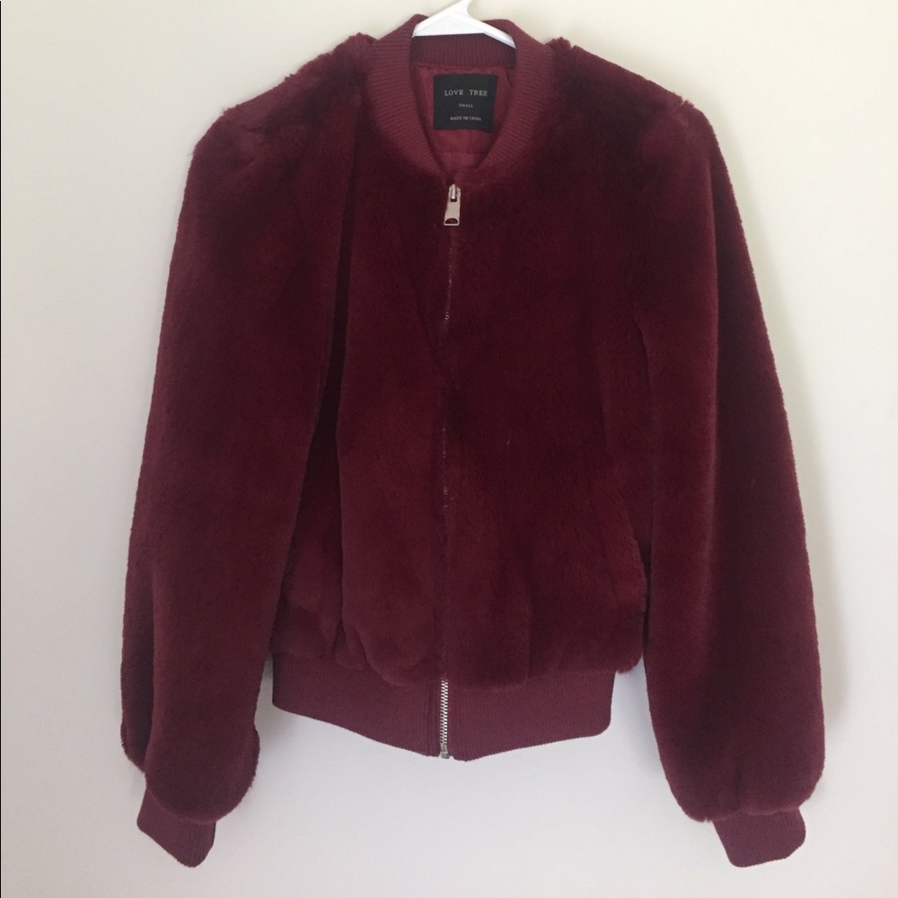 Love Tree (super hot super soft) Red Bomber Jacket