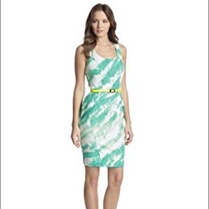 Vince Camuto Women's Belted Dress (Green Feline)