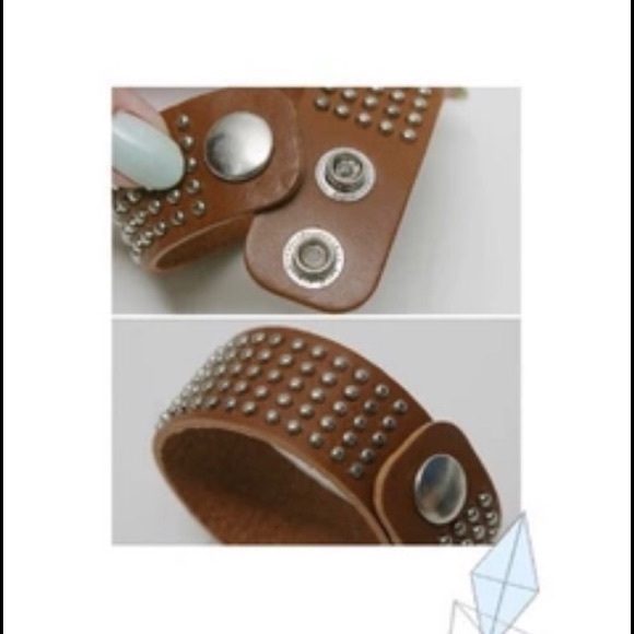 New Leather Bracelet Punk Style White & Silver - Picture 4 of 4