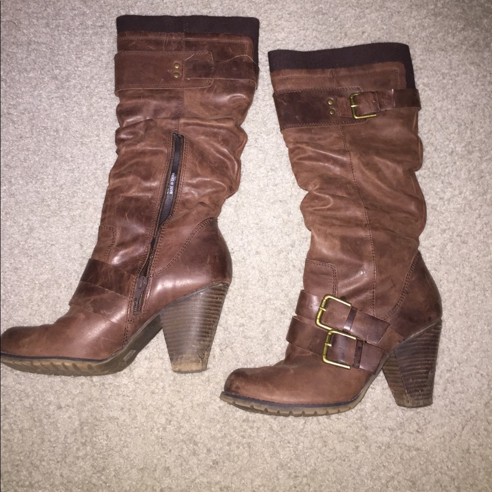 "Voller" brown heeled Bakers boots