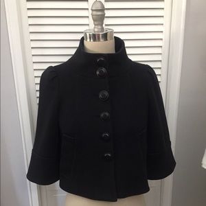 Nanette Lepore 3/4 bell sleeve cropped black coat