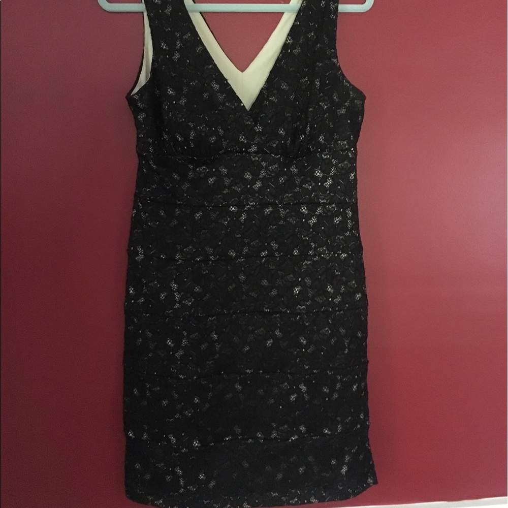 Black lace club dress