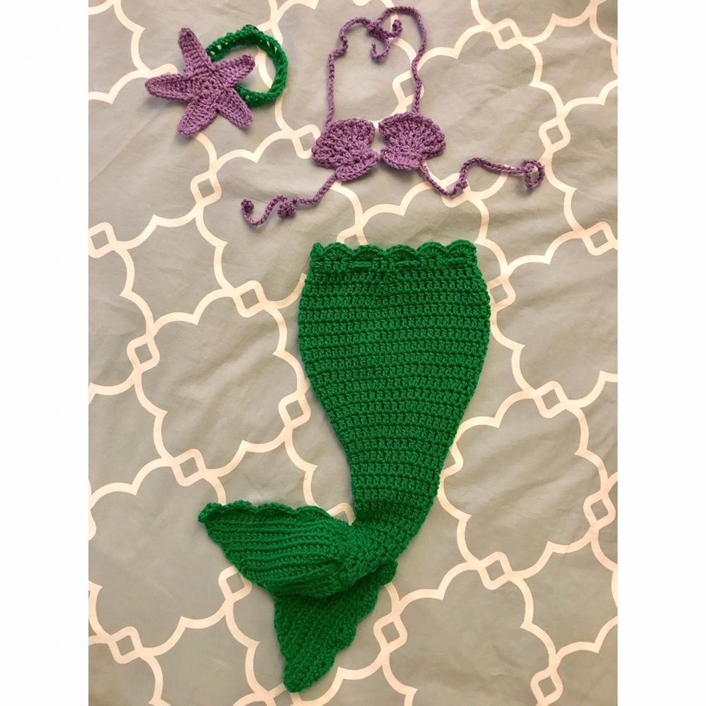 ⭐️2X HOST PICK⭐️Hand Crocheted Baby Ariel Outfit