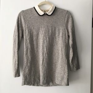 Peter Pan collar gray long sleeve