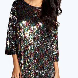 Scarlett Woven Sequin Shift Dress