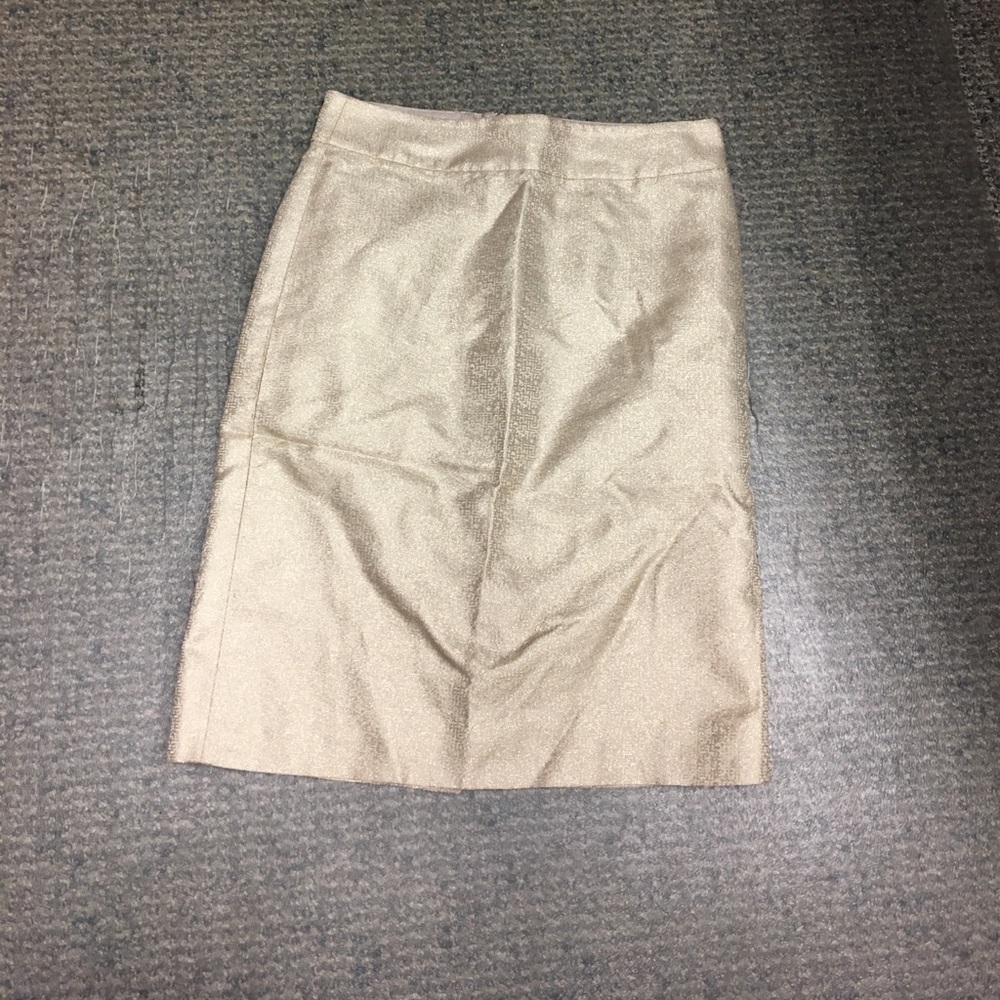 J. Crew Gold Pencil Sparkle Skirt