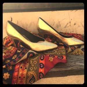 Vintage Night Life by LifeStride Gold Kitten Heels