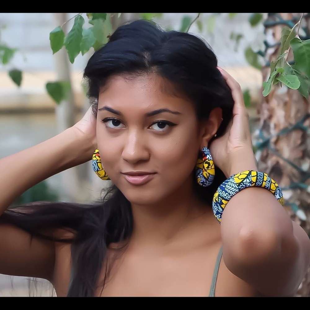 Print Earrings with Bangle