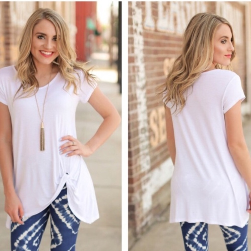 White Side Knot Tunic
