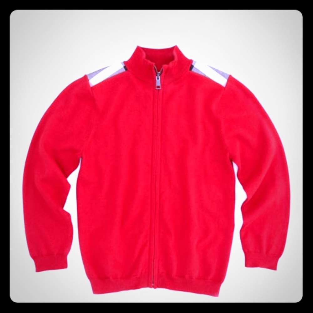 Boys Burberry check patch zip from sweater