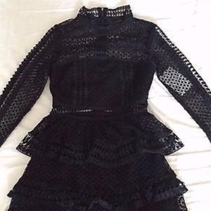 Black lace self portrait dress