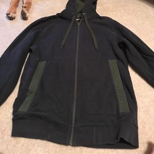 Navy Under Armor Zip up with Hunter Green accents