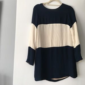 Striped blue and white dress