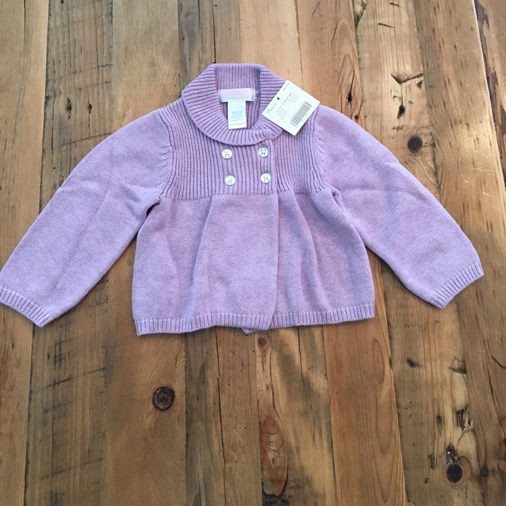 Janie and Jack purple sweater - size 12-18m NWT