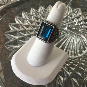 Deep Royal Blue Faux Topaz Ring