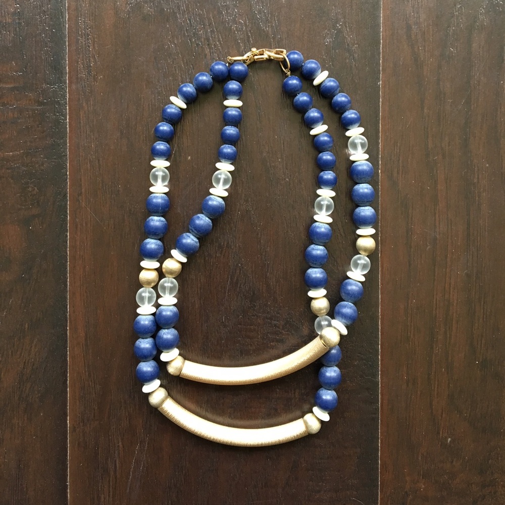Blue and gold necklace