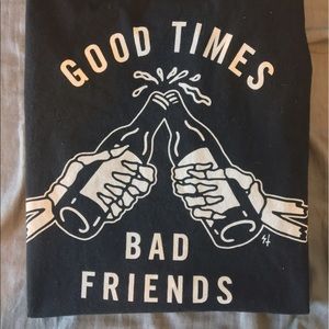 Sketchy Tank Tshirt "Bad friends good memories"