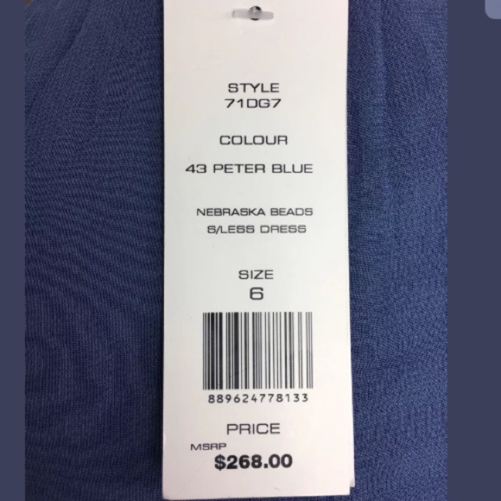 French Connection Blue Beaded Sleeveless Dress - Picture 6 of 6