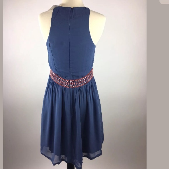 French Connection Blue Beaded Sleeveless Dress - Picture 5 of 6