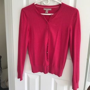 Magenta Banana Republic Cardigan with Gold Detail