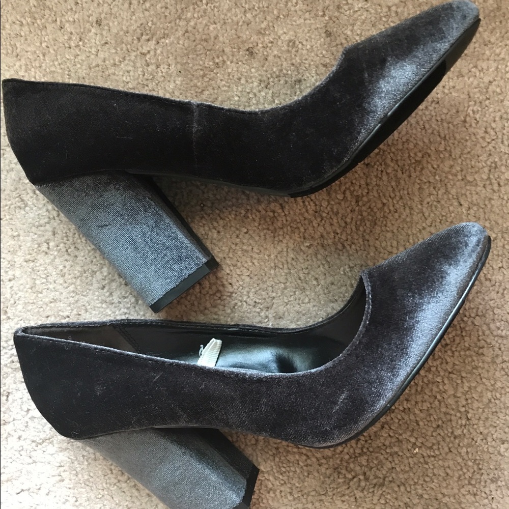 Velvet Chunky Heels (Mossimo)