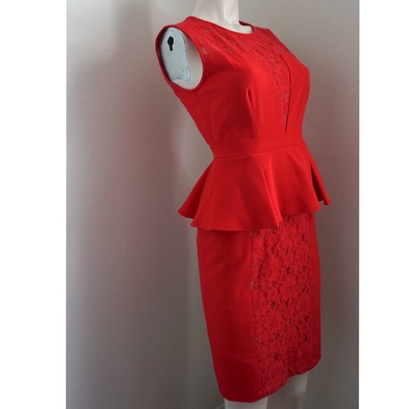 BCBGMAXAZRIA Red Lace Peplum Worn On Devious Maids - Picture 3 of 8