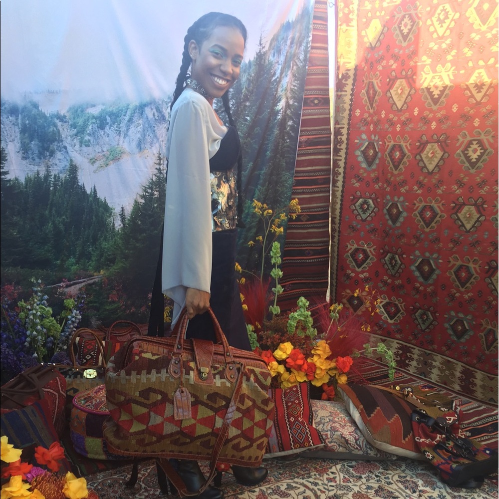 One of a kind unique large travel size kilim bag.