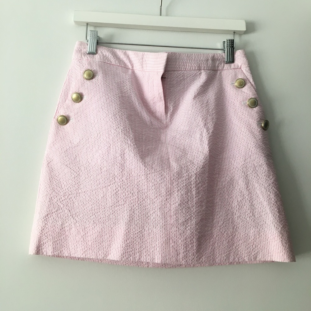 Pink seersucker skirt