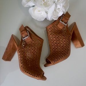 Perforated Peep Toe Booties