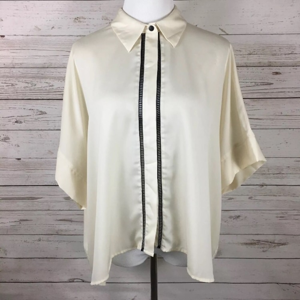 Catherine Malandrino oversized boxy top in ivory