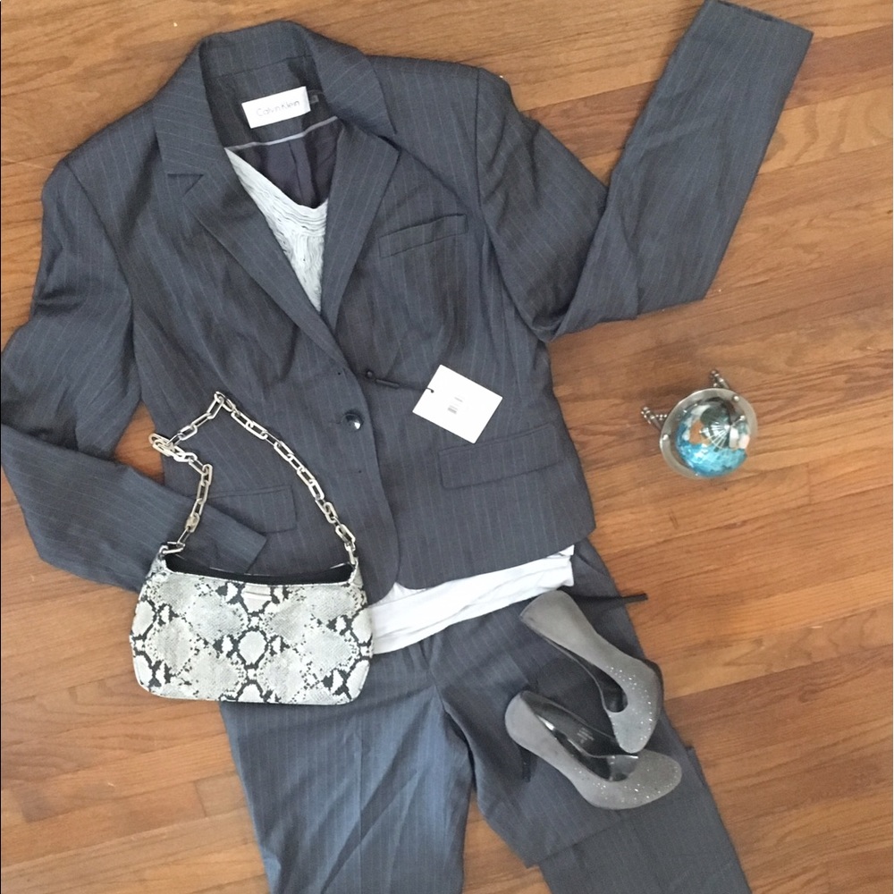 Calvin Klein Pin Striped Suit Jacket