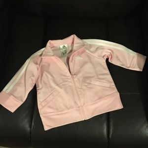 EUC Girls light pink Adidas jacket size 12 months