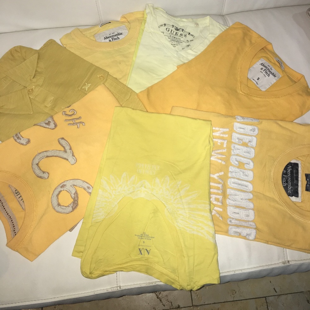 Yellow summer short sleeves ( all cap sleeve) tops