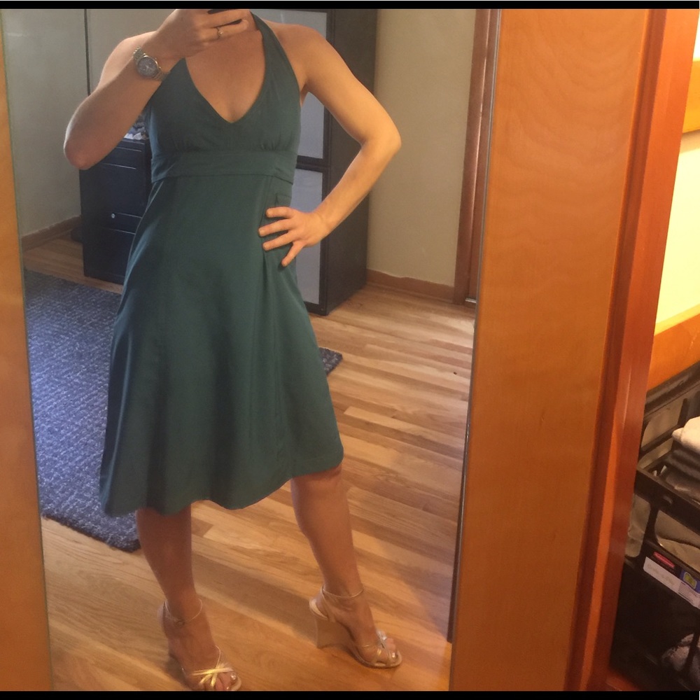 Athleta pack everywhere teal halter dress small 6