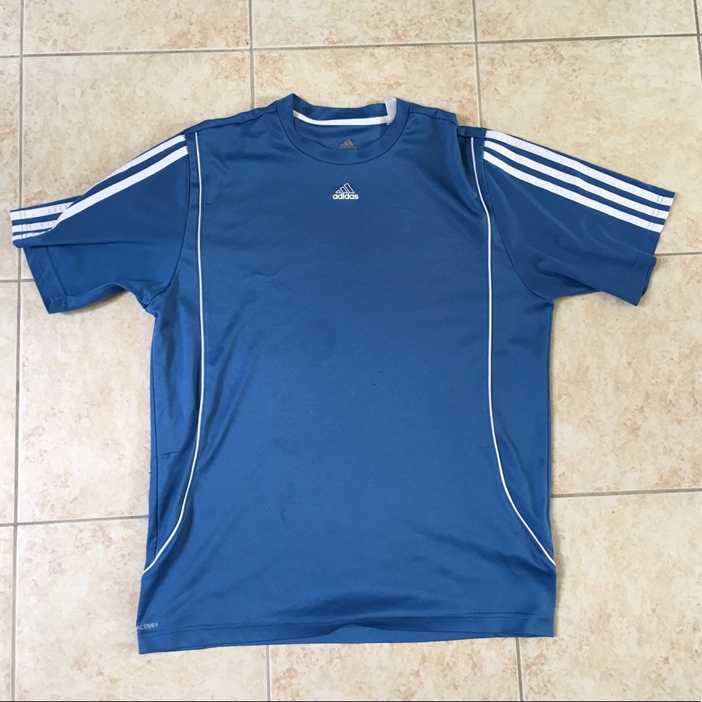 Blue Athletic Jersey Men Adidas Shirt