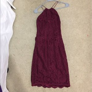 Maroon lace dress
