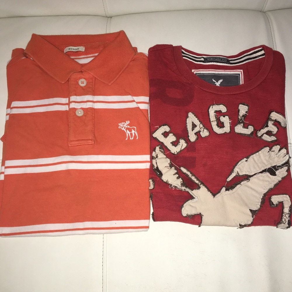 Orange men's cap sleeve tops.