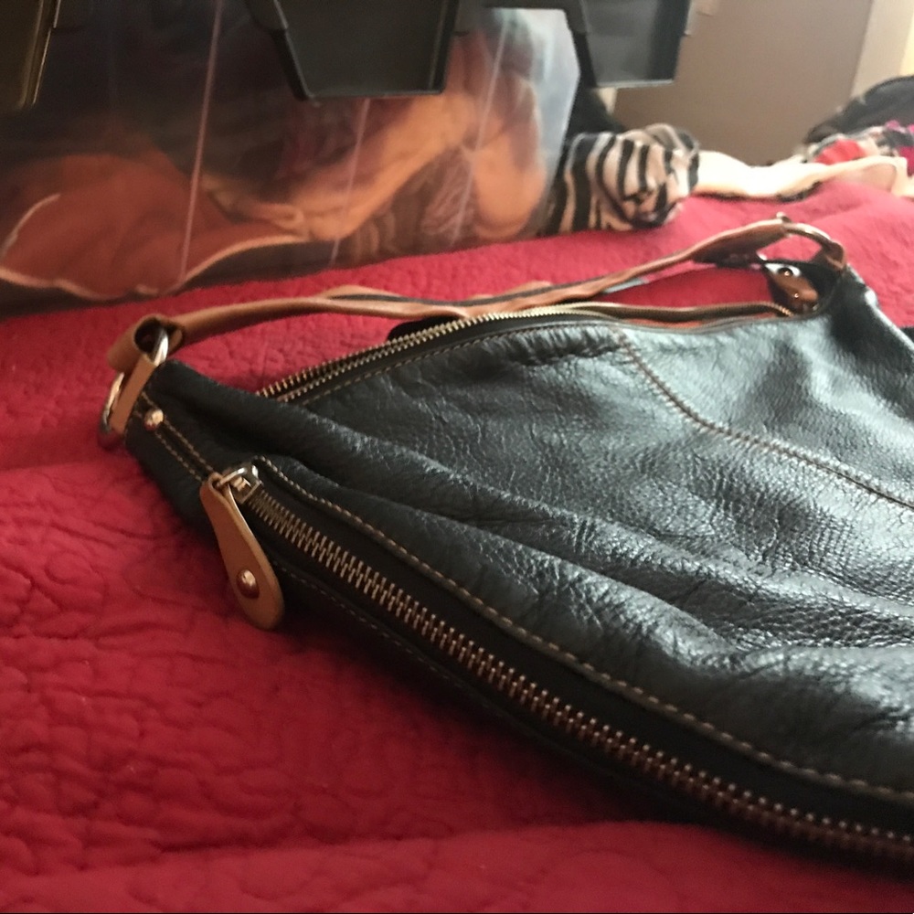 Kate Landry purse Black and Tan nice leather!