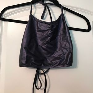 Dark purple metallic crop top!