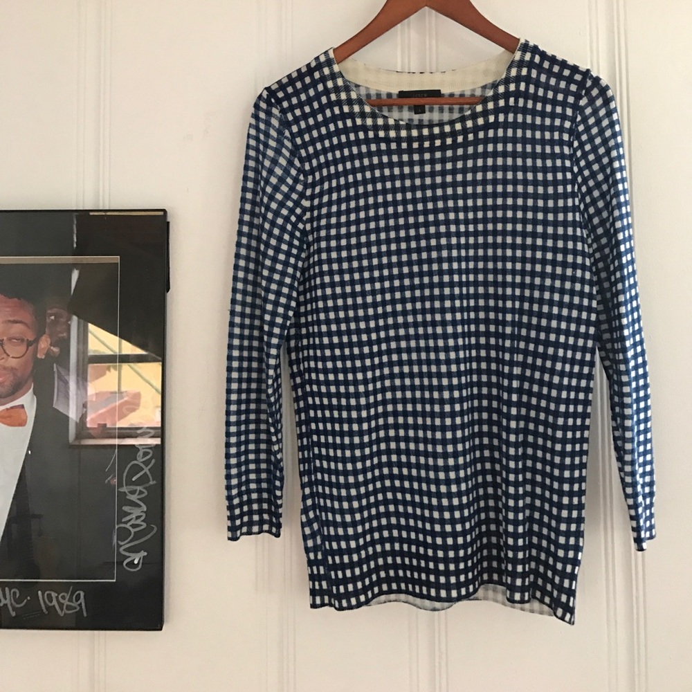 J. Crew Gingham Tippi Sweater