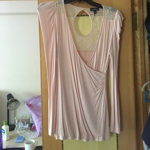 Light pink Bebe long sleeve with lace back