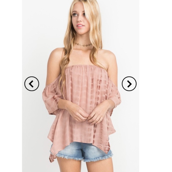 SOLD OUT Neutral Off Shoulder Top - Picture 4 of 7