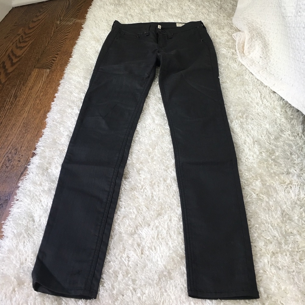 Rag and bone black leather like jegging, 26