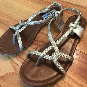 Cute strappy gold Steve Madden sandals!