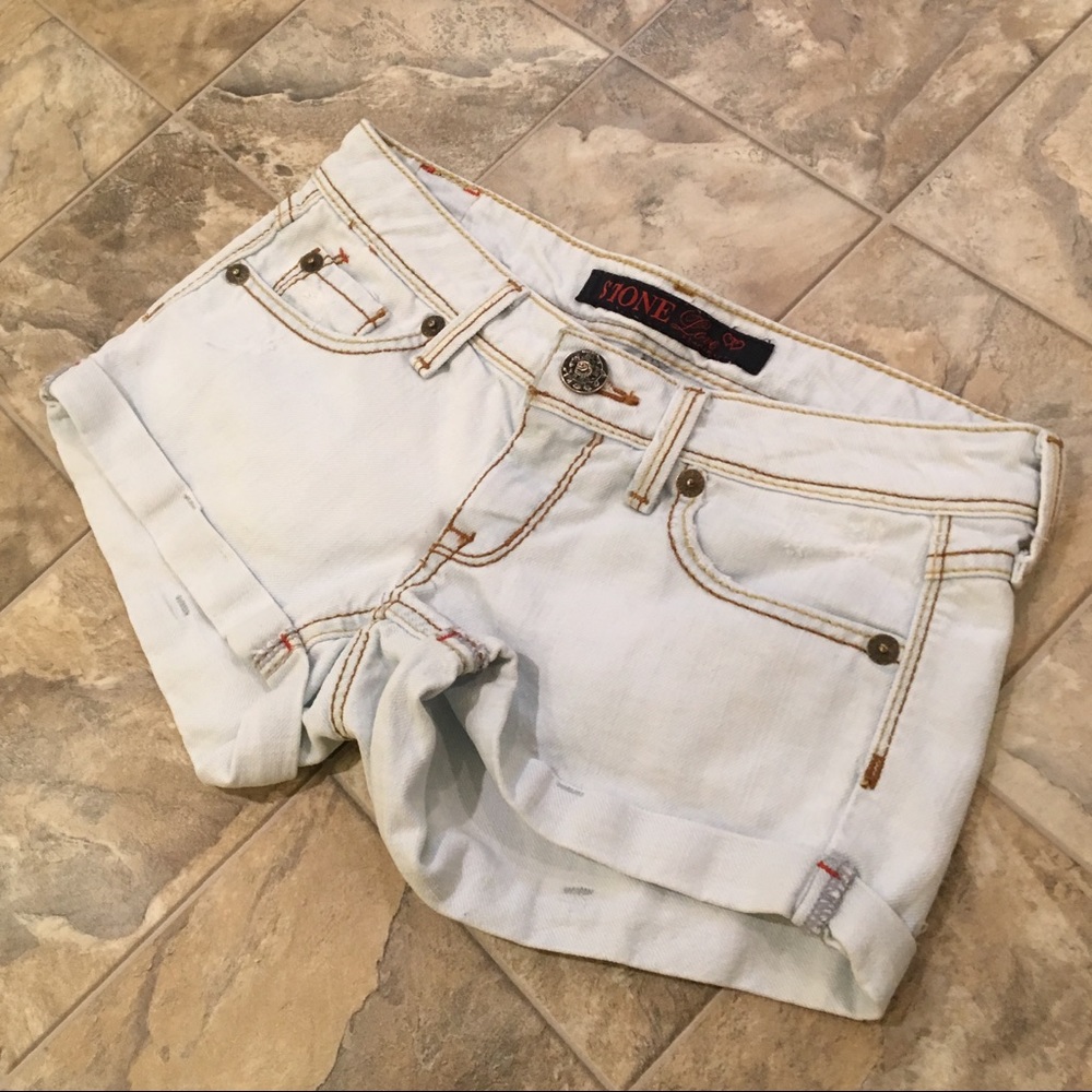 STONE LOVE light denim shorts