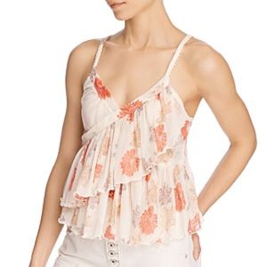 Free People Asymmetrical Floral Top