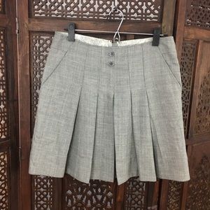 Elevenses Pleated Gray Wool Skirt